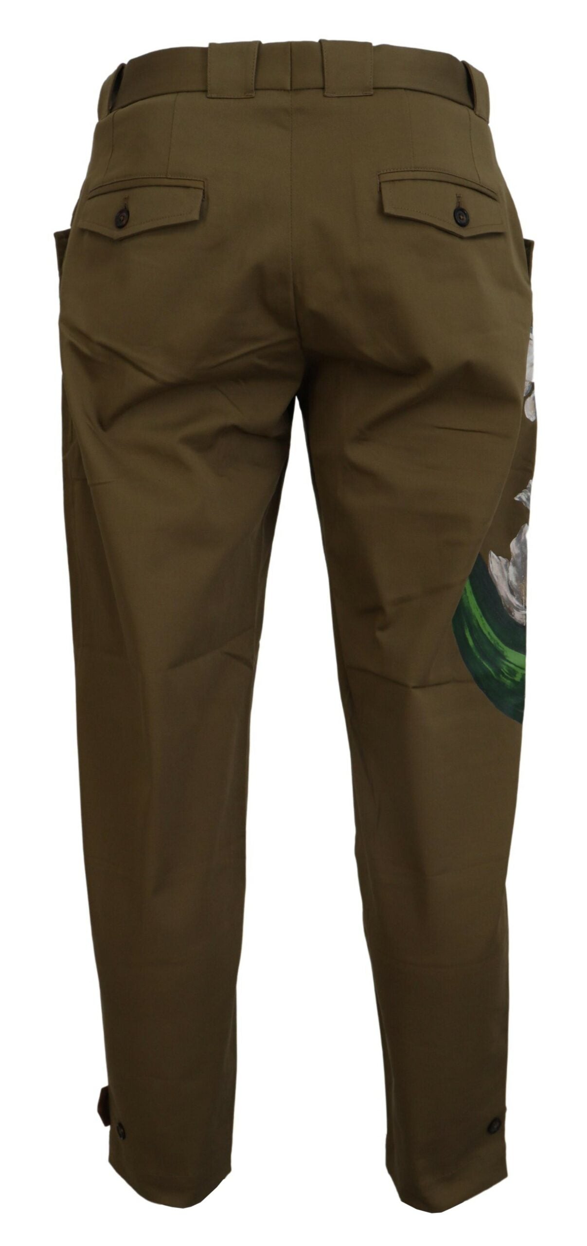 Grüne Baumwolle mit Blumenmuster für Männer Hosen