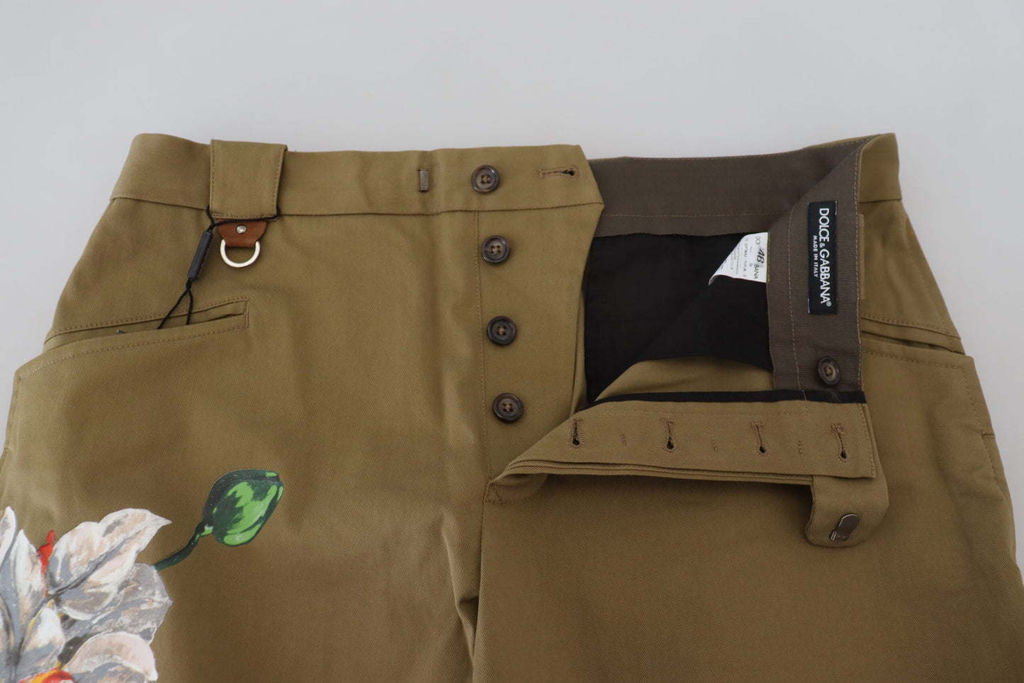 Grüne Baumwolle mit Blumenmuster für Männer Hosen