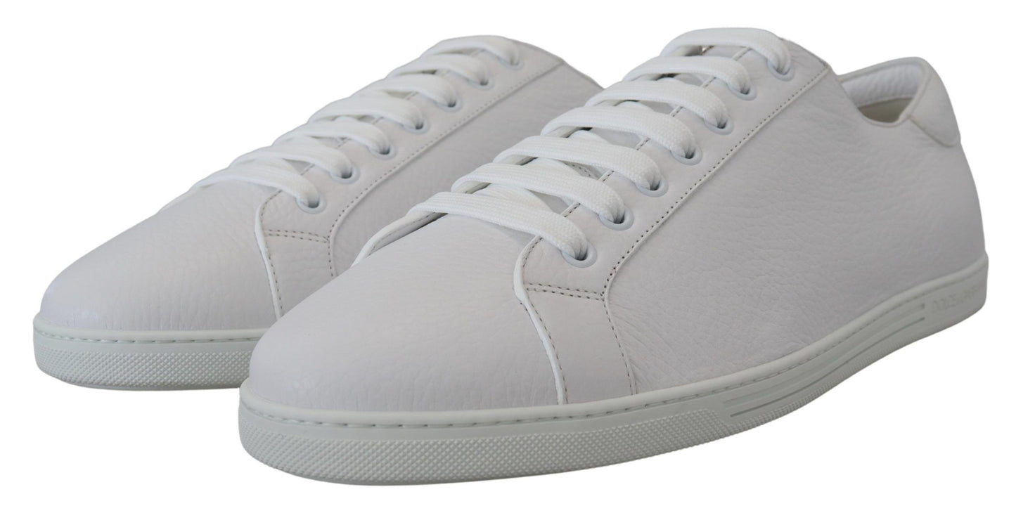 Weiß Leder Low Top Turnschuhe Schuhe
