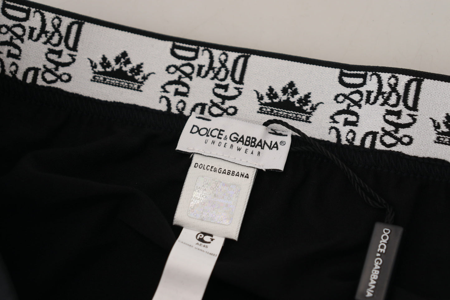 Schwarzer Baumwoll-Stretch Midi Slip Unterwäsche