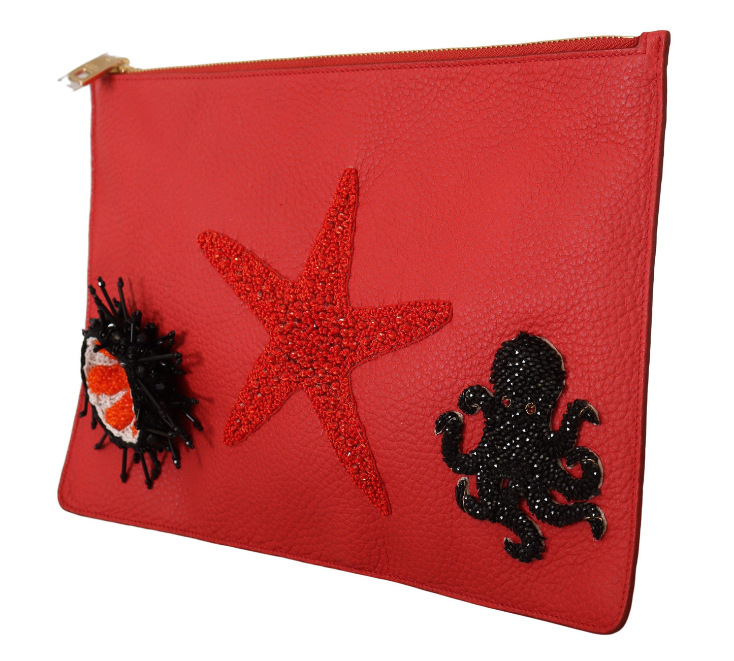 Rote Leder Clutch Schulter Borse Seestern Geldbörse