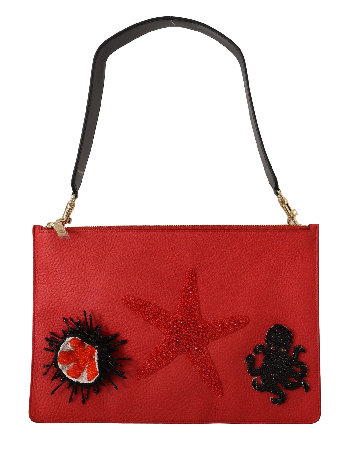 Rote Leder Clutch Schulter Borse Seestern Geldbörse