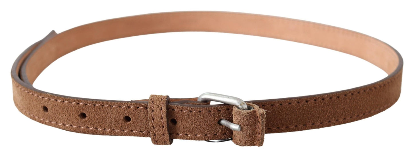 Brauner Leder Gürtel mit Silberschnalle