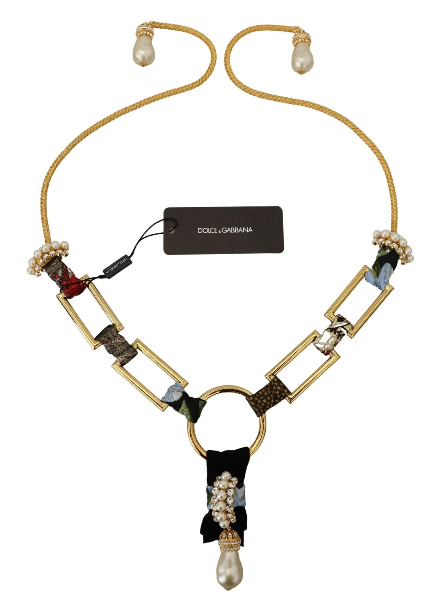 Gold Messing Sizilien Kristall Robe Statement Halskette