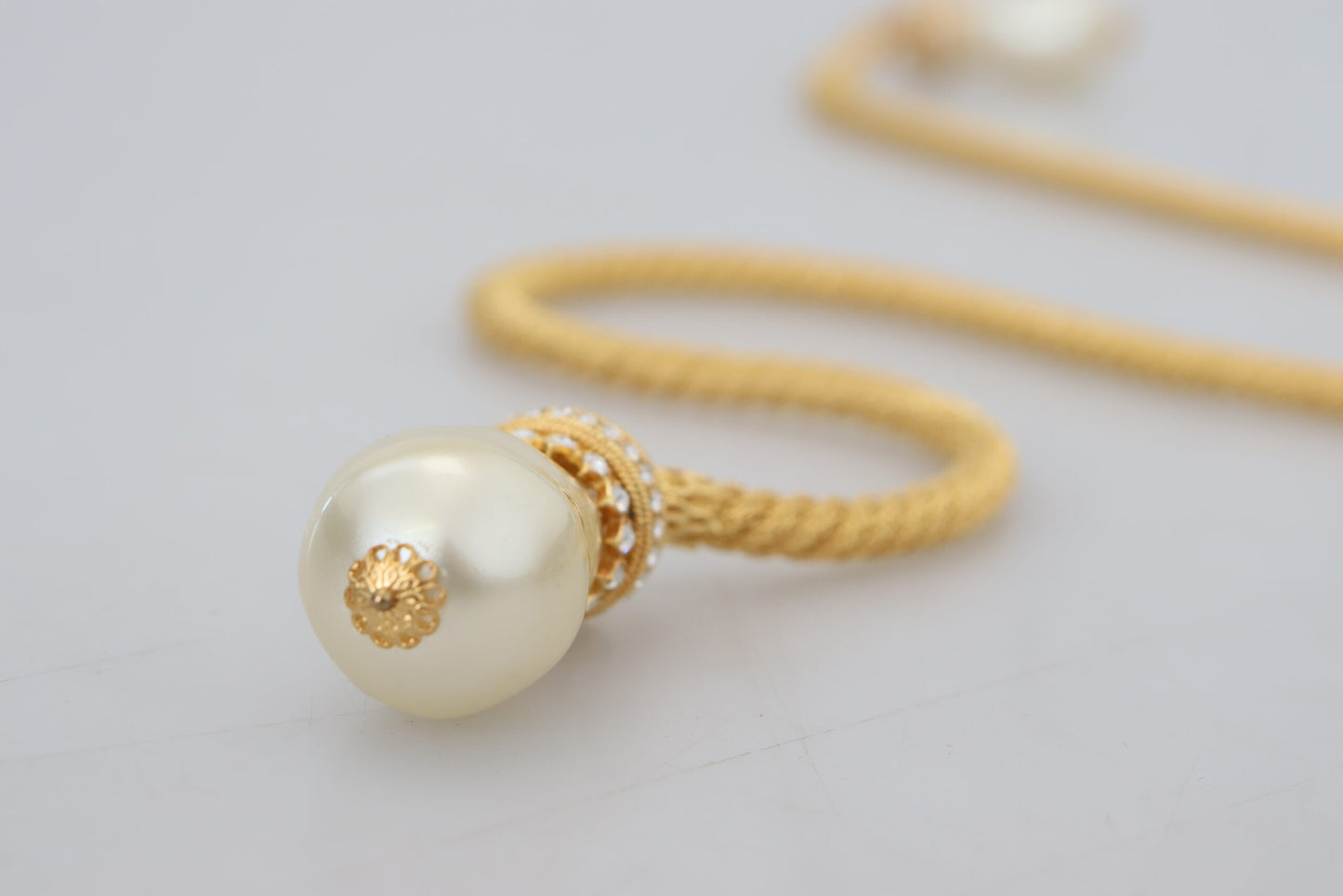 Gold Messing Sizilien Kristall Robe Statement Halskette