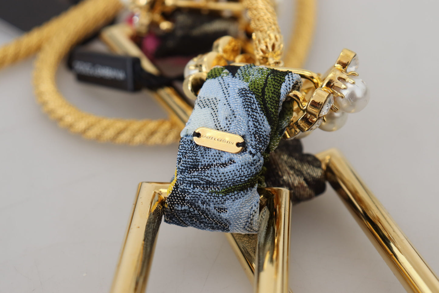 Gold Messing Sizilien Kristall Robe Statement Halskette