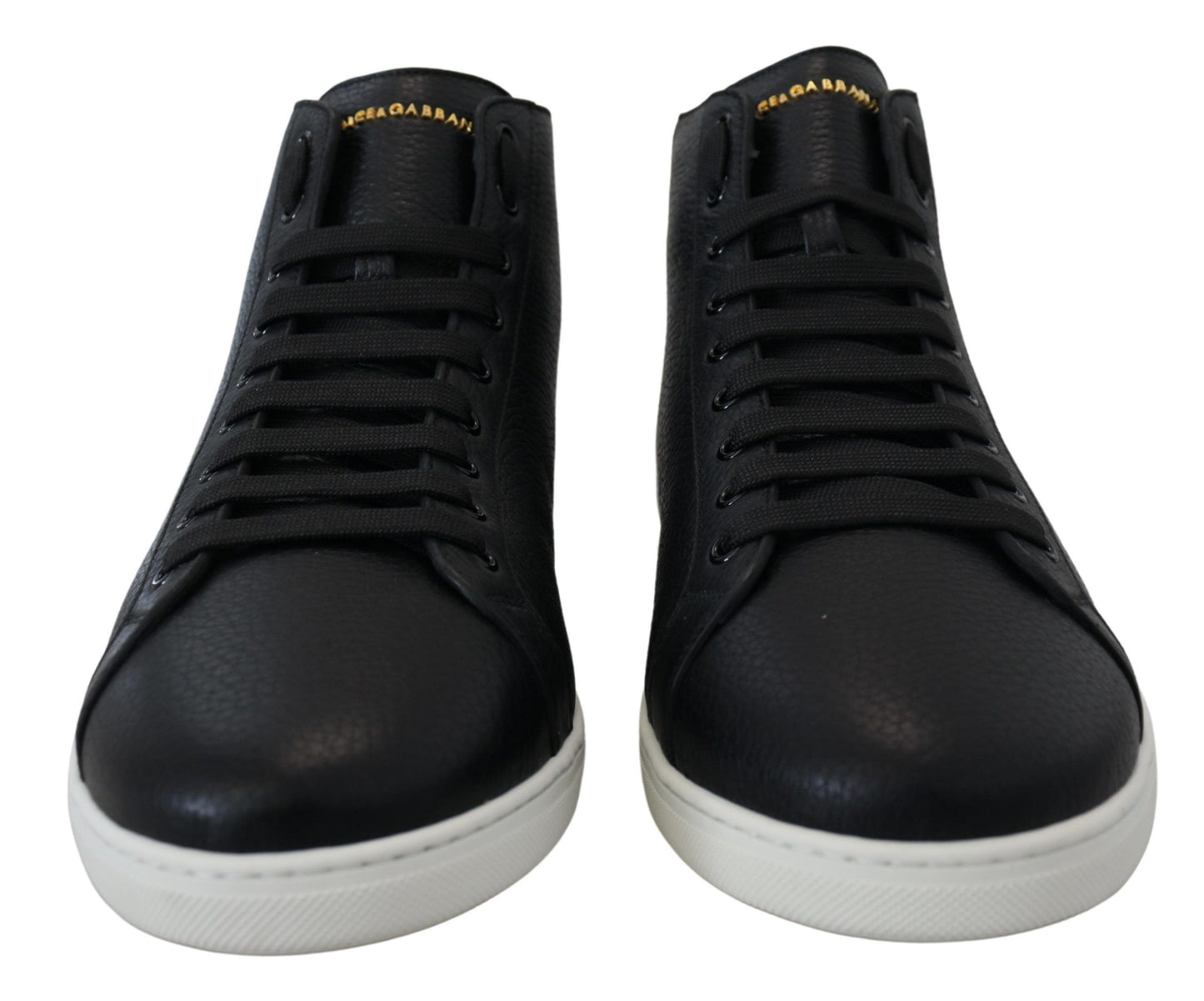 Schwarze Leder High Tops Hohe Schuhe