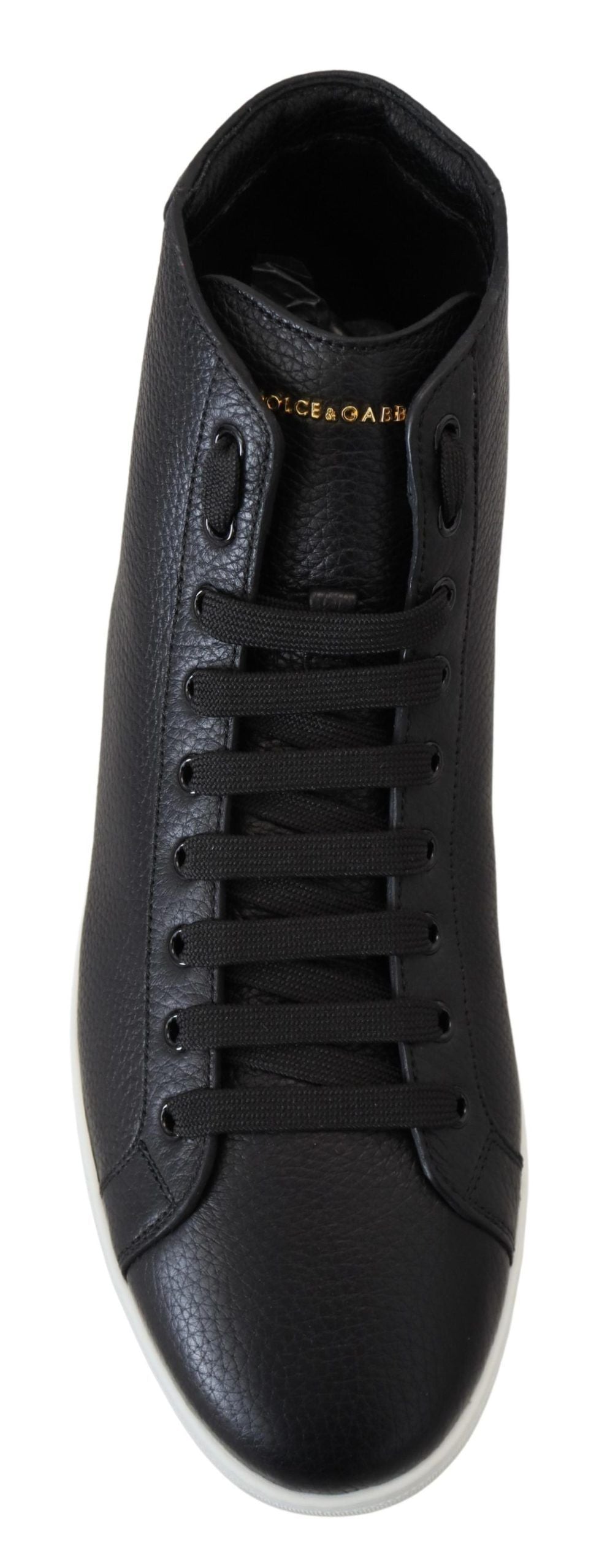 Schwarze Leder High Tops Hohe Schuhe