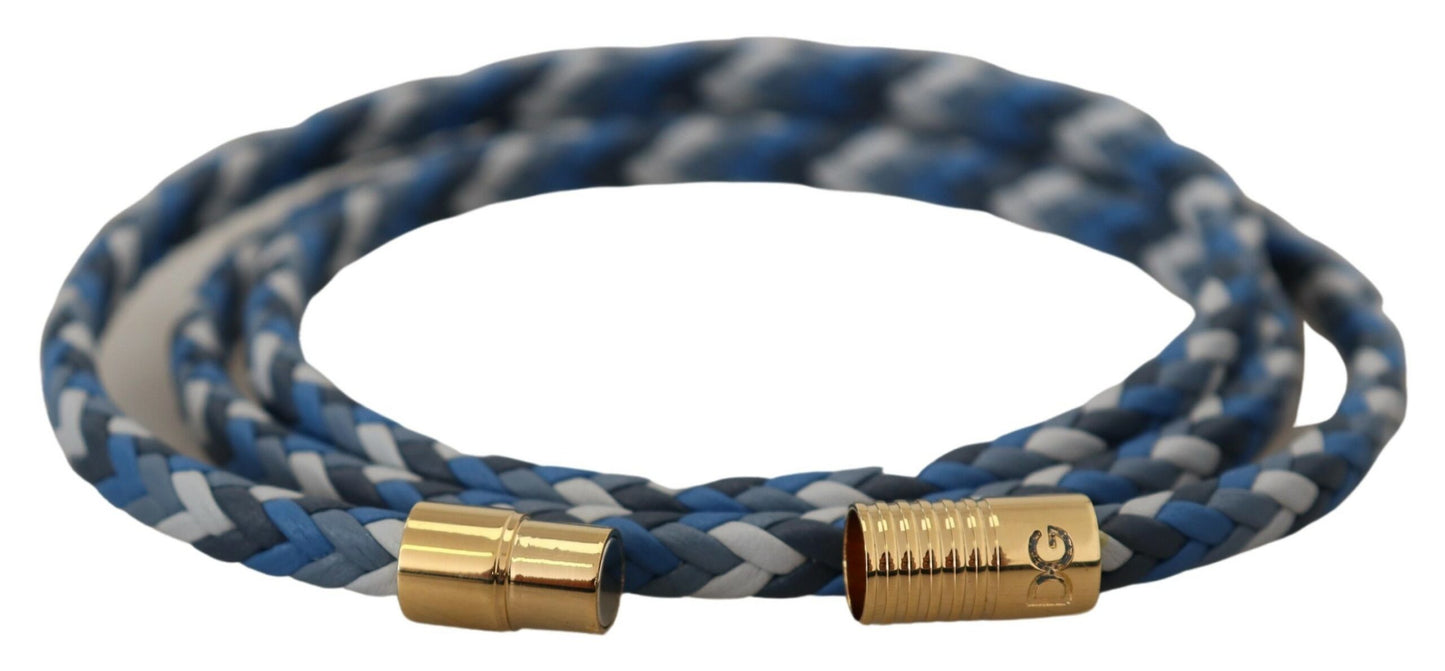 Multicolor geflochtenes Armband aus Leder und Messing