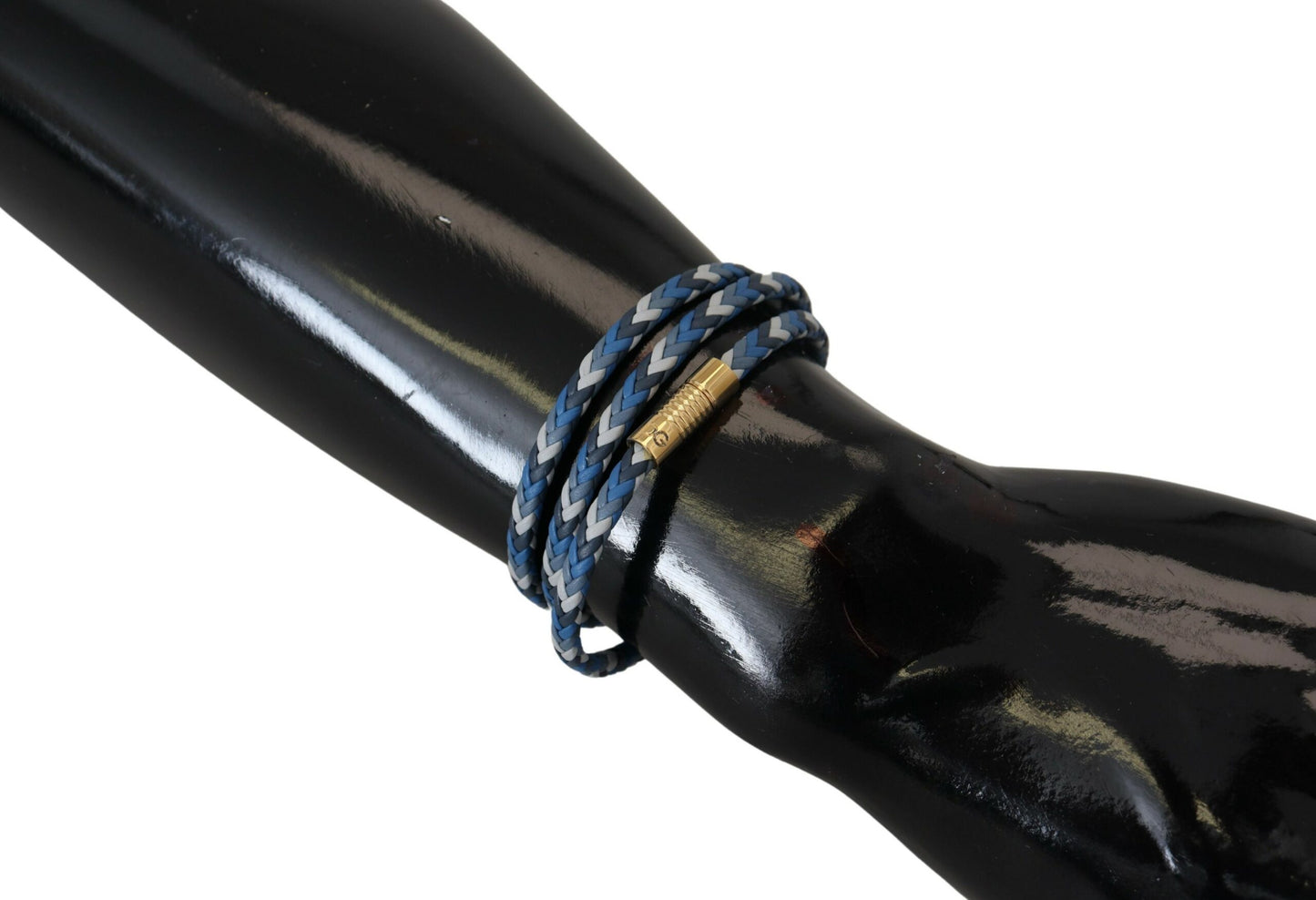 Multicolor geflochtenes Armband aus Leder und Messing
