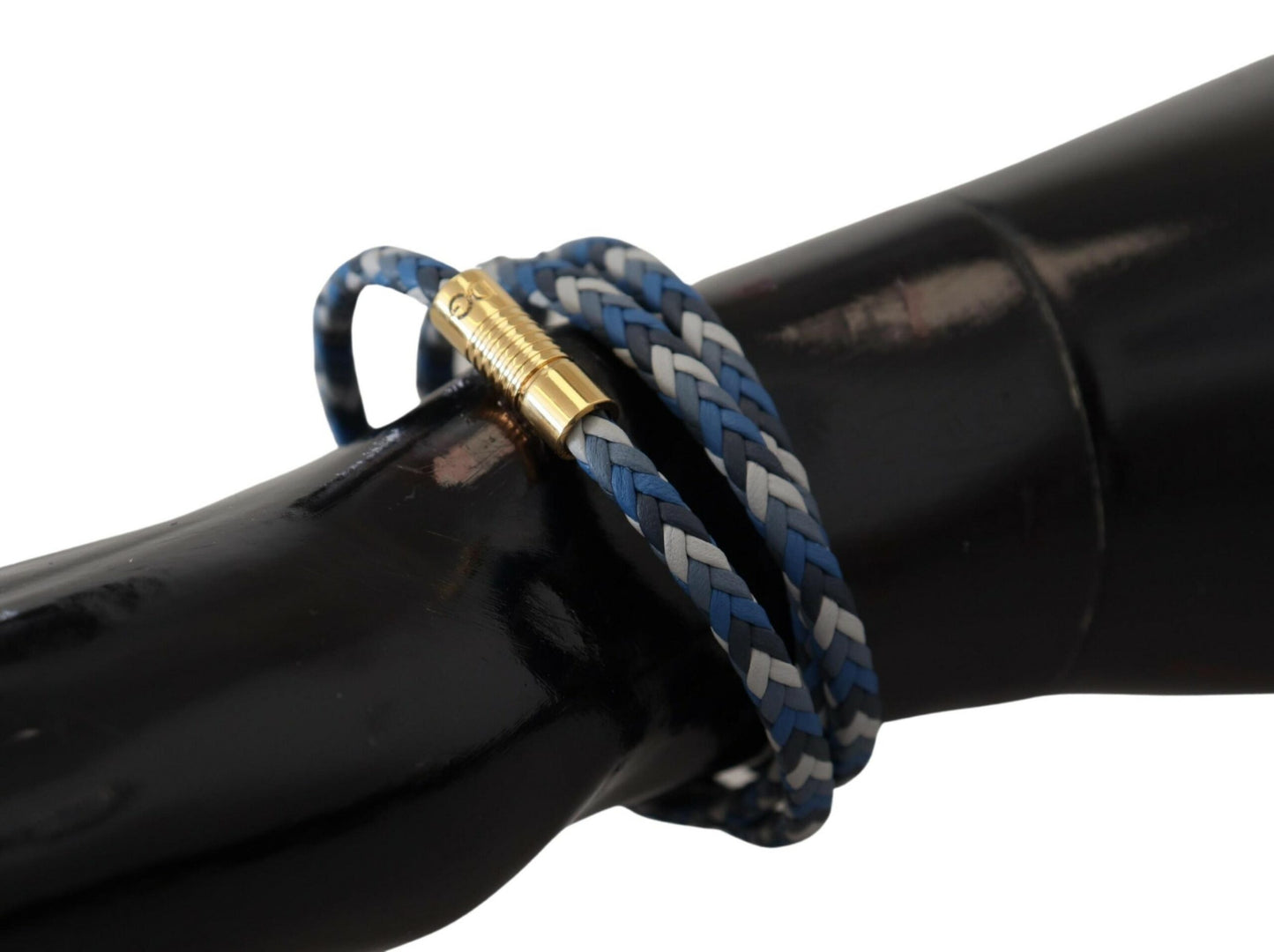 Multicolor geflochtenes Armband aus Leder und Messing