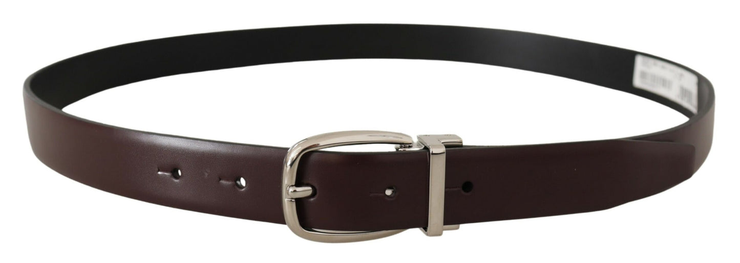 Massiver brauner Ledergürtel aus Silbermetall