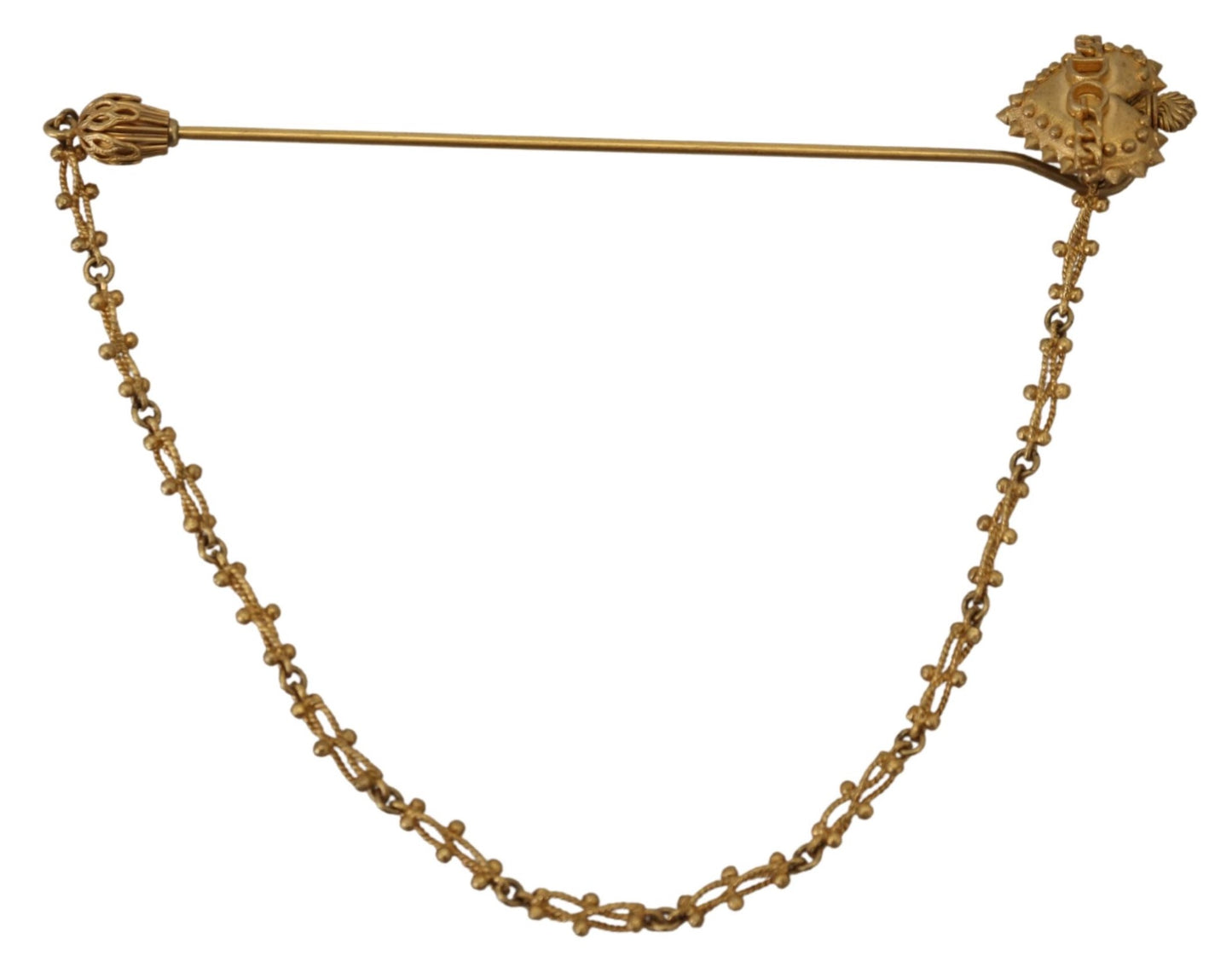Gold-Ton Messing Herz DG Logo Kette Pin Brosche