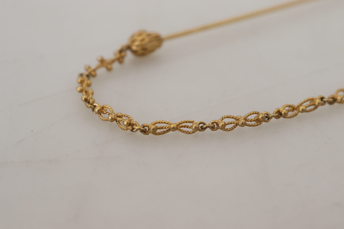 Gold-Ton Messing Herz DG Logo Kette Pin Brosche