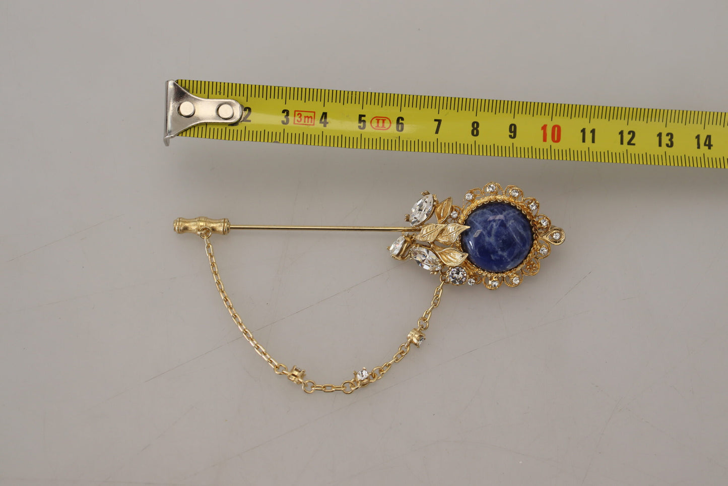 925 Sterling Silber Edelstein Kristall Kette Pin Brosche