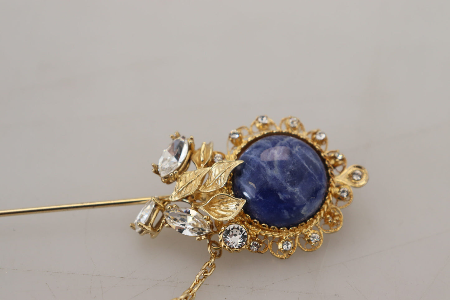 925 Sterling Silber Edelstein Kristall Kette Pin Brosche