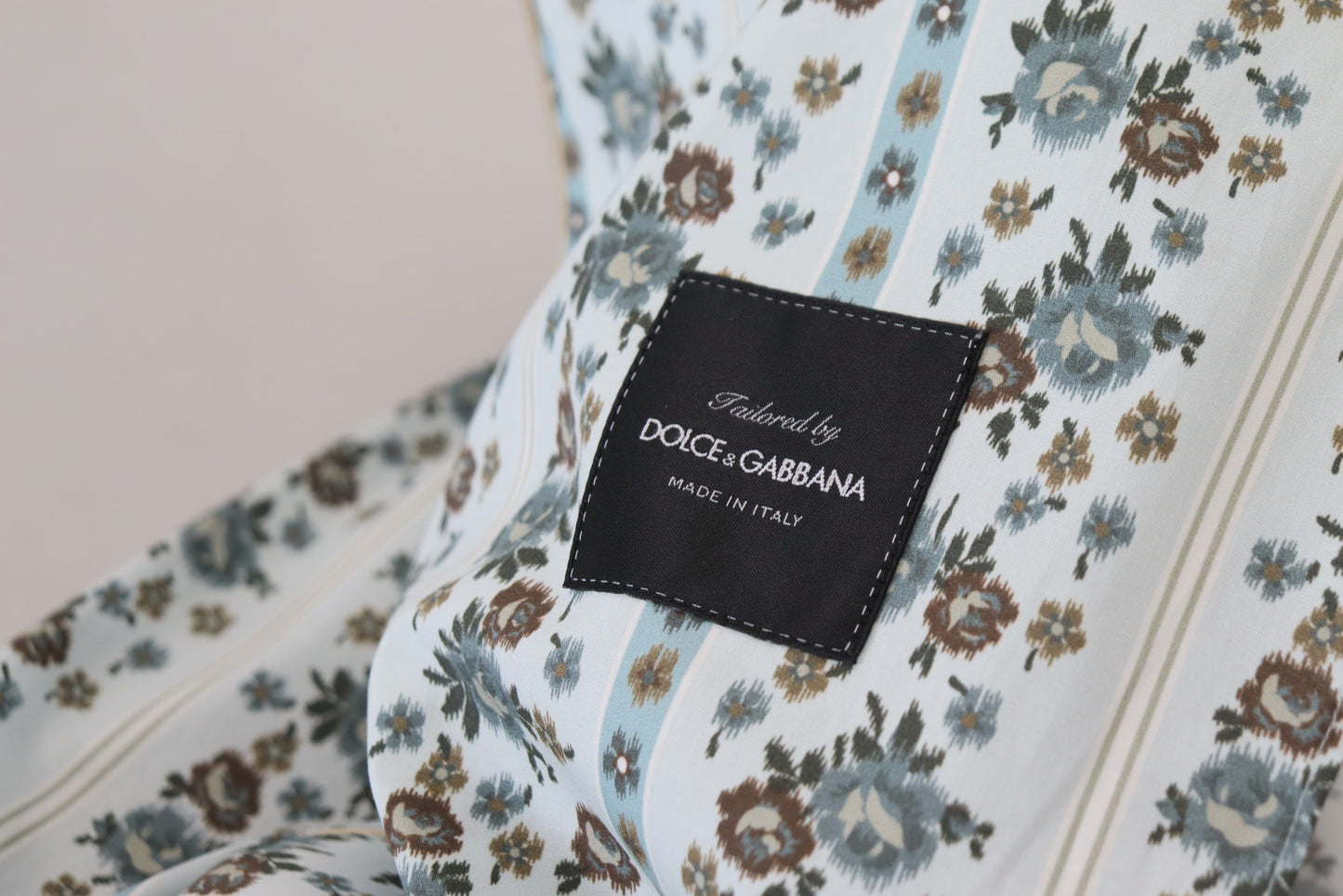Blauer geblümter Bademantel aus Baumwolle Jacke