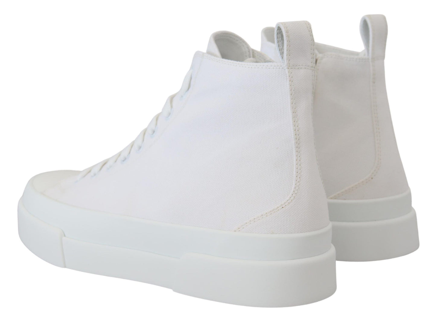 Weiße Segeltuch Baumwolle High Tops Turnschuhe Schuhe