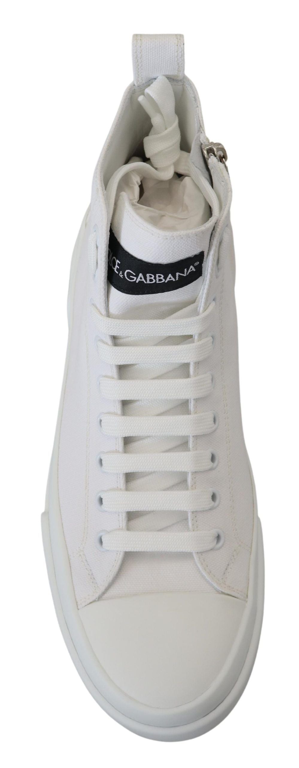 Weiße Segeltuch Baumwolle High Tops Turnschuhe Schuhe