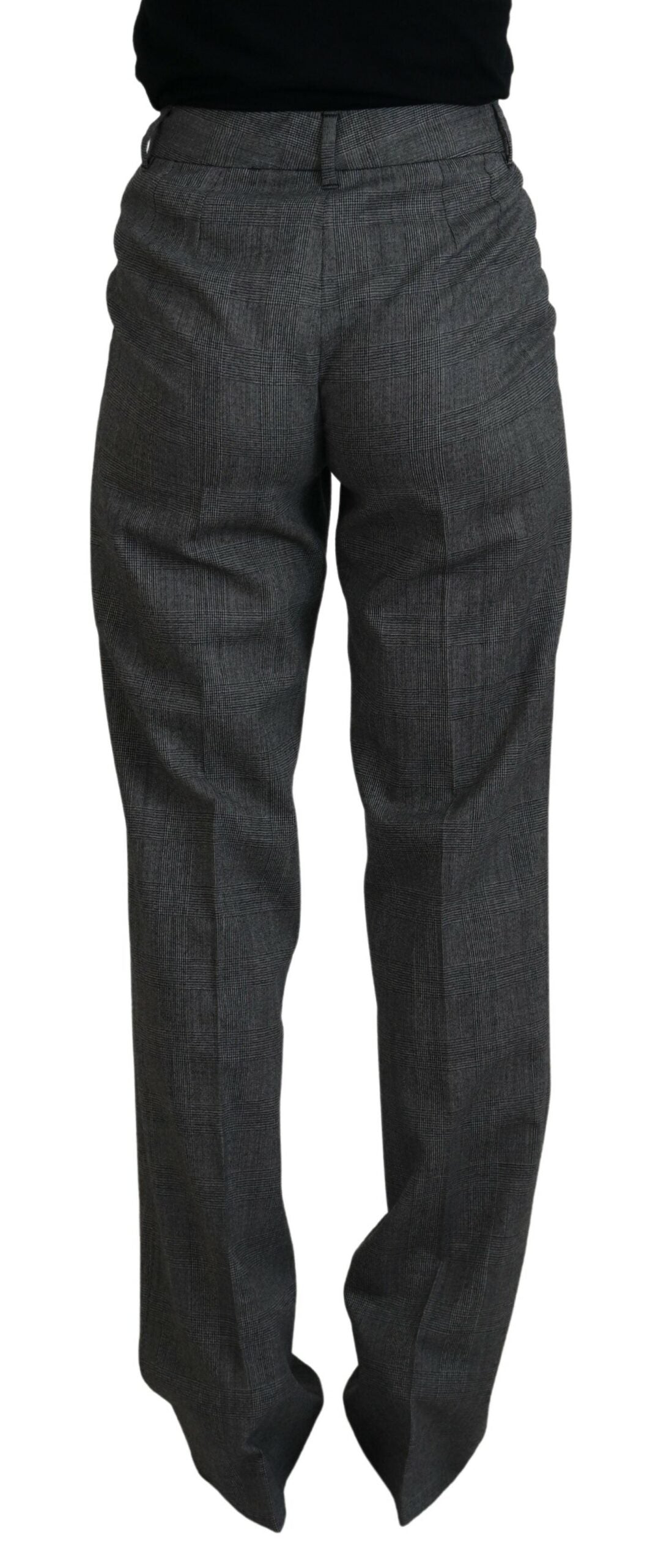 Graue Hose mit hoher Taille aus Wolle