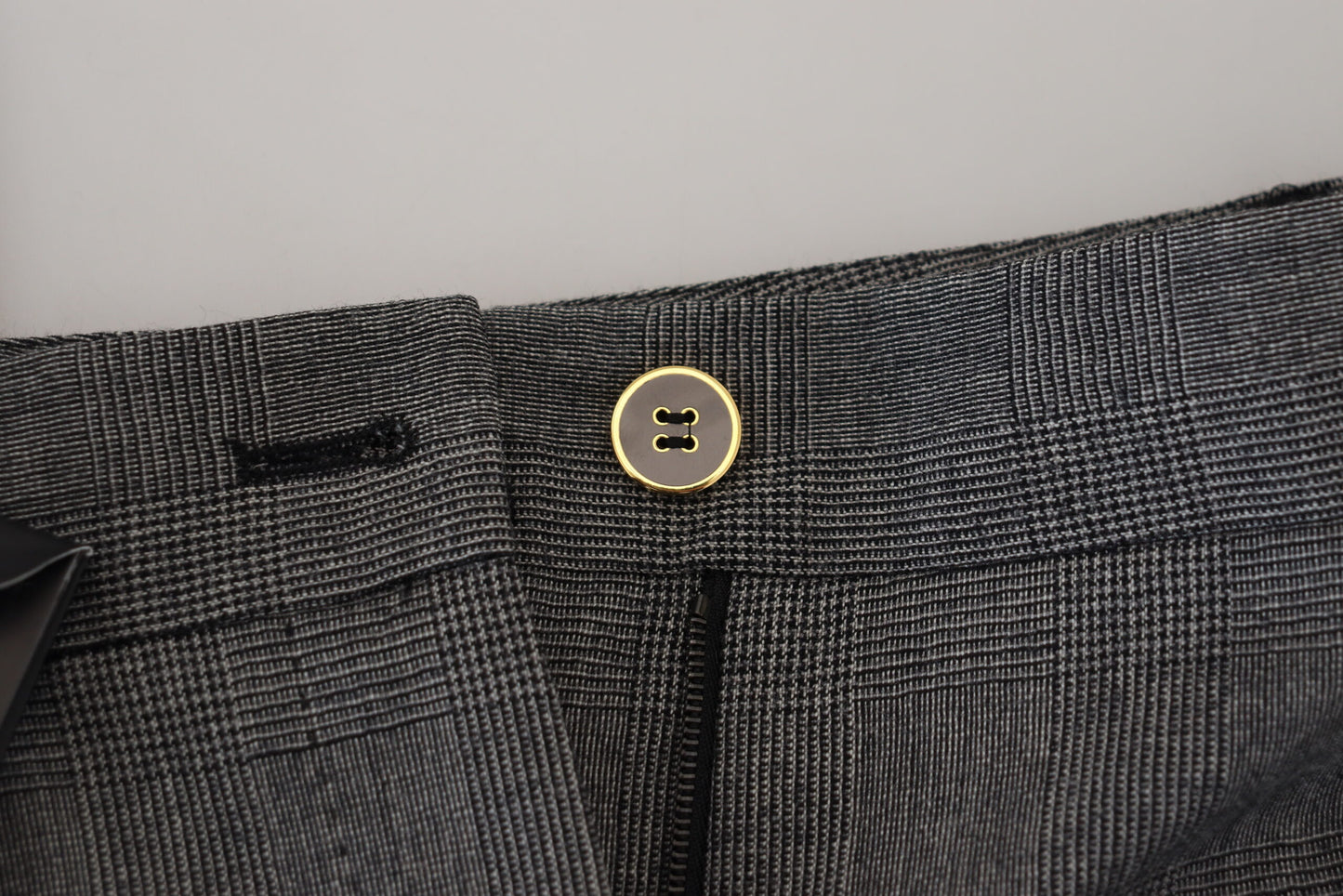 Graue Hose mit hoher Taille aus Wolle