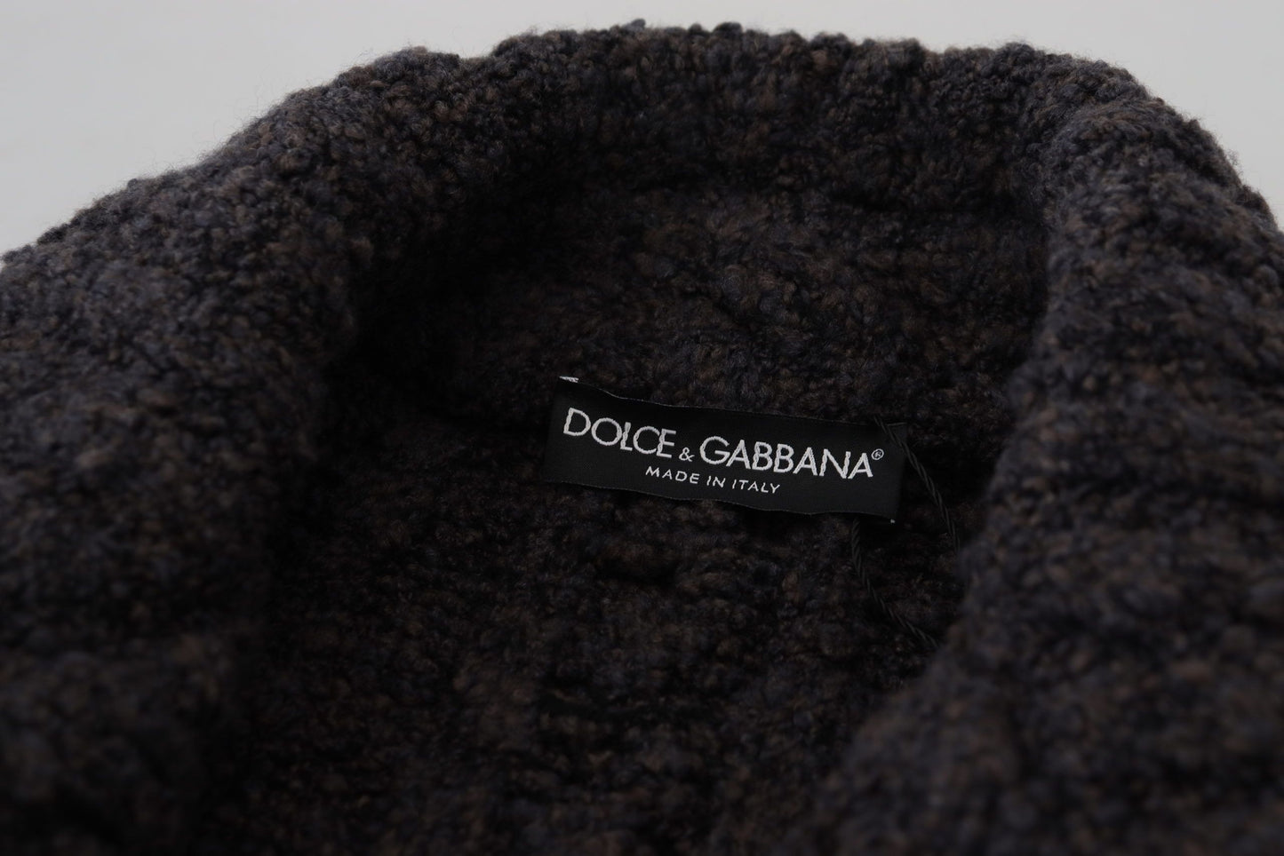 Schwarzer Wollstrickmantel Jacke mit zwei Brüsten