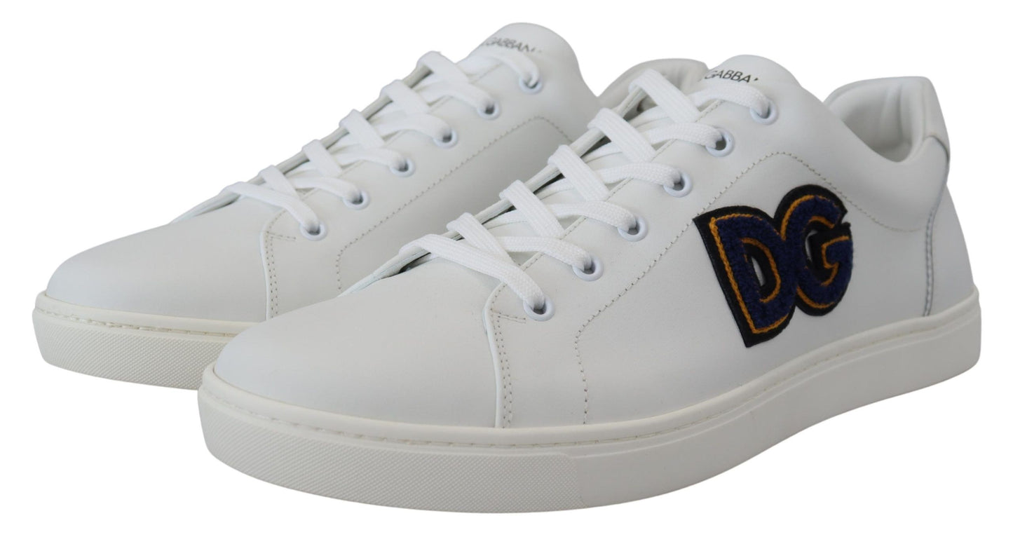 Weißes Leder DG Logo Casual Turnschuhe Schuhe