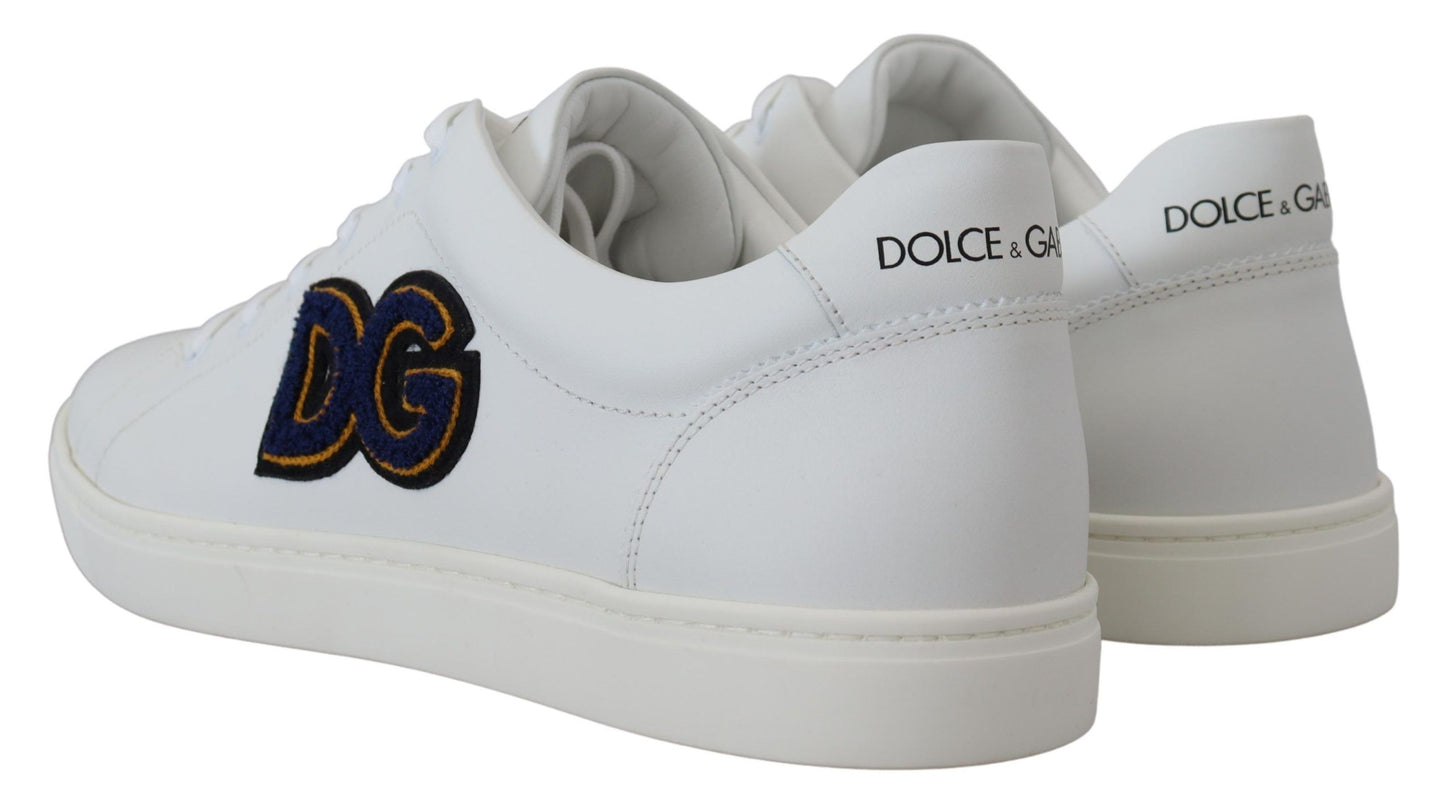 Weißes Leder DG Logo Casual Turnschuhe Schuhe