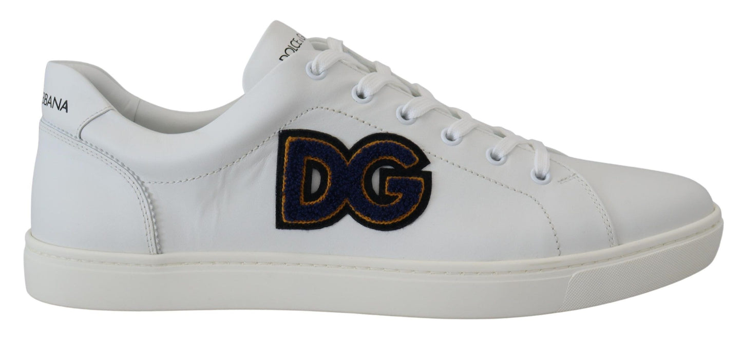 Weißes Leder DG Logo Casual Turnschuhe Schuhe