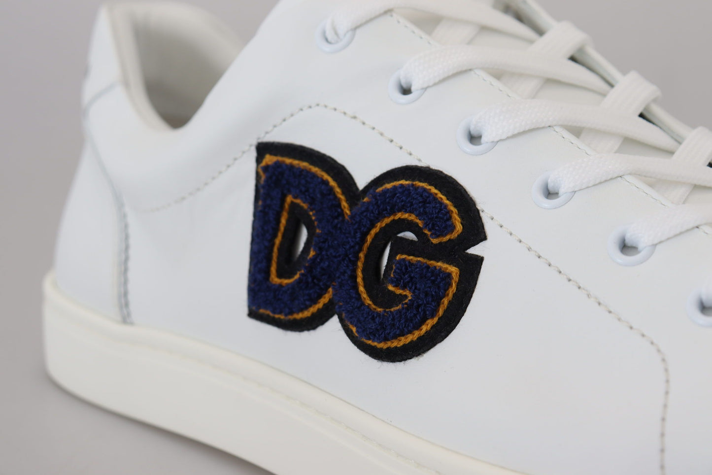 Weißes Leder DG Logo Casual Turnschuhe Schuhe