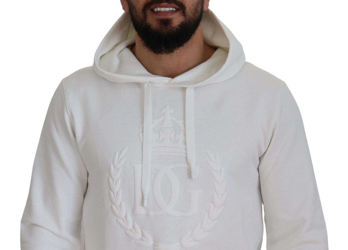 Weißes Baumwoll-Logo-Sweatshirt mit Kapuze Pullover