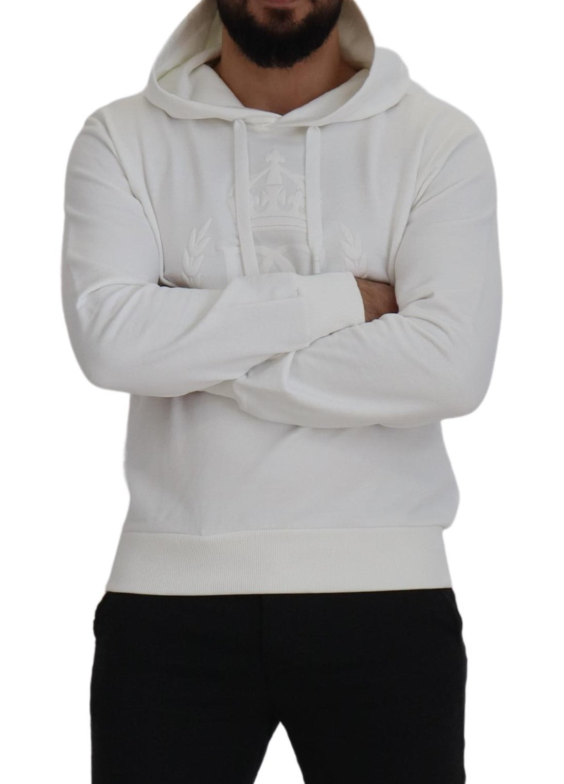 Weißes Baumwoll-Logo-Sweatshirt mit Kapuze Pullover