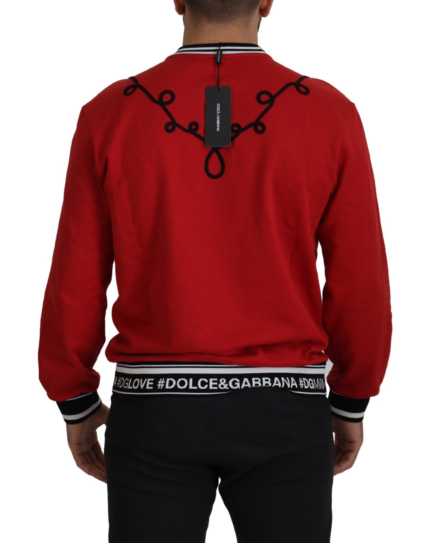 Roter Pailletten-Pullover aus Baumwolle