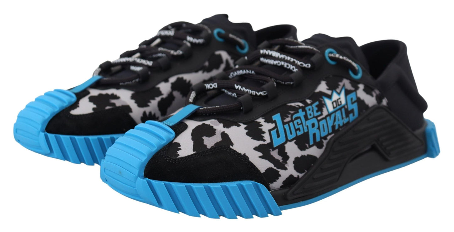 Schwarz Blau Stoff Lace Up NS1 Turnschuhe