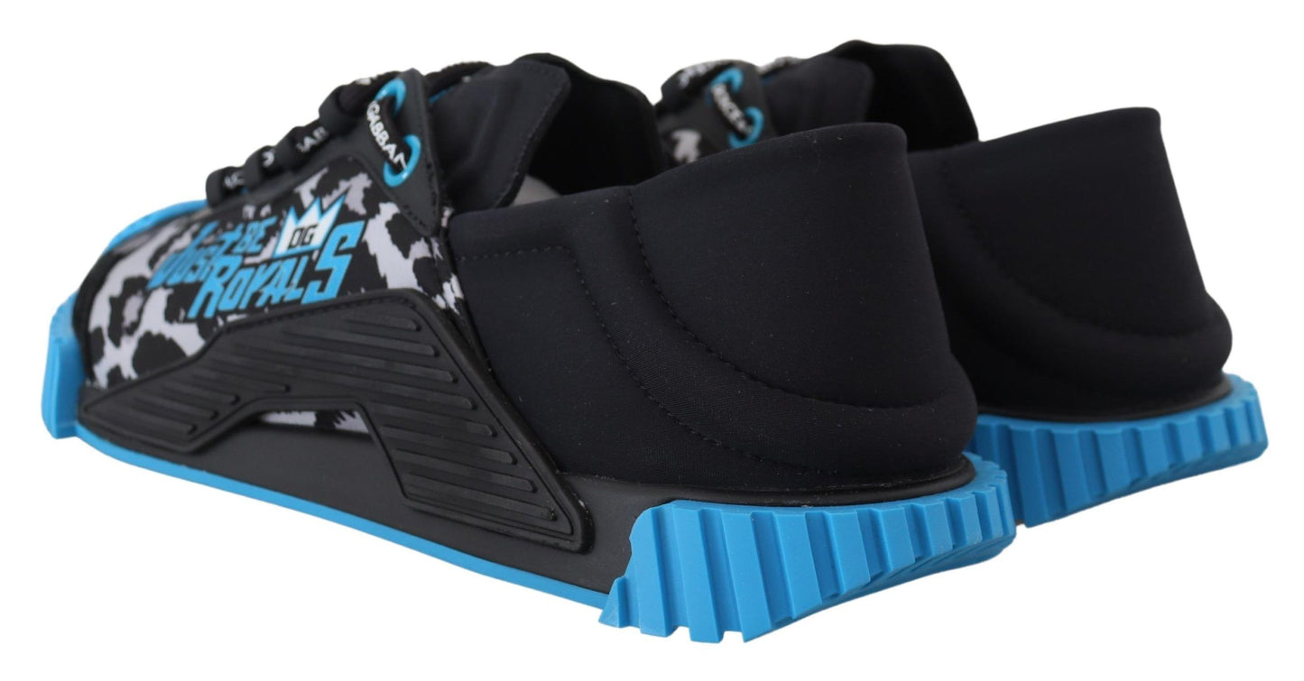Schwarz Blau Stoff Lace Up NS1 Turnschuhe
