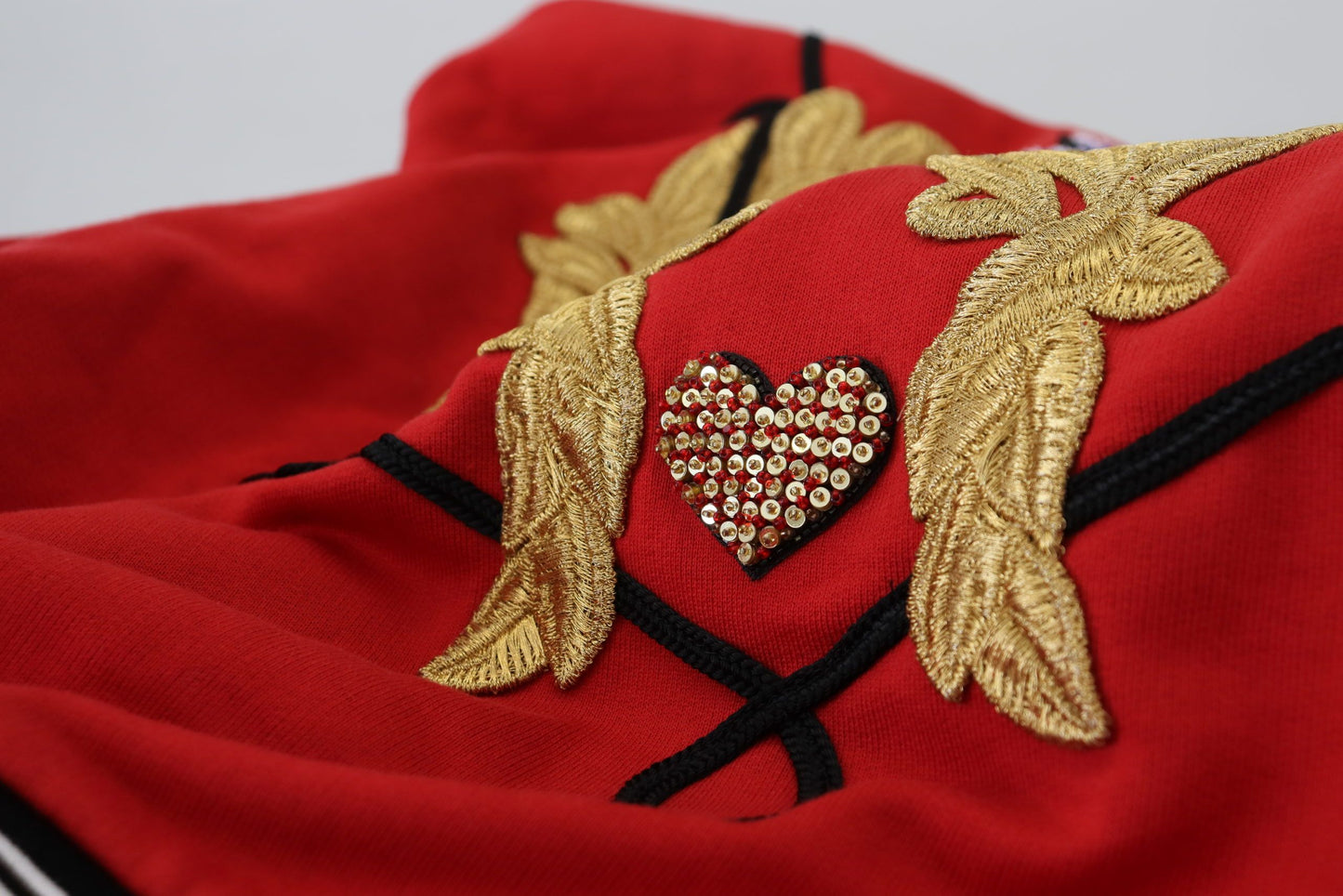 Roter Pailletten-Pullover aus Baumwolle