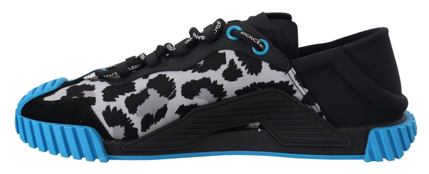 Schwarz Blau Stoff Lace Up NS1 Turnschuhe