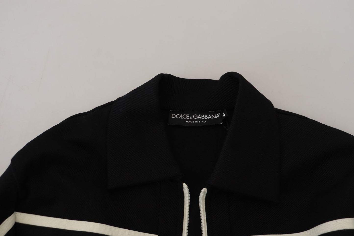 Schwarzer Nylon Cardigan mit durchgehendem Reißverschluss Logo Pullover