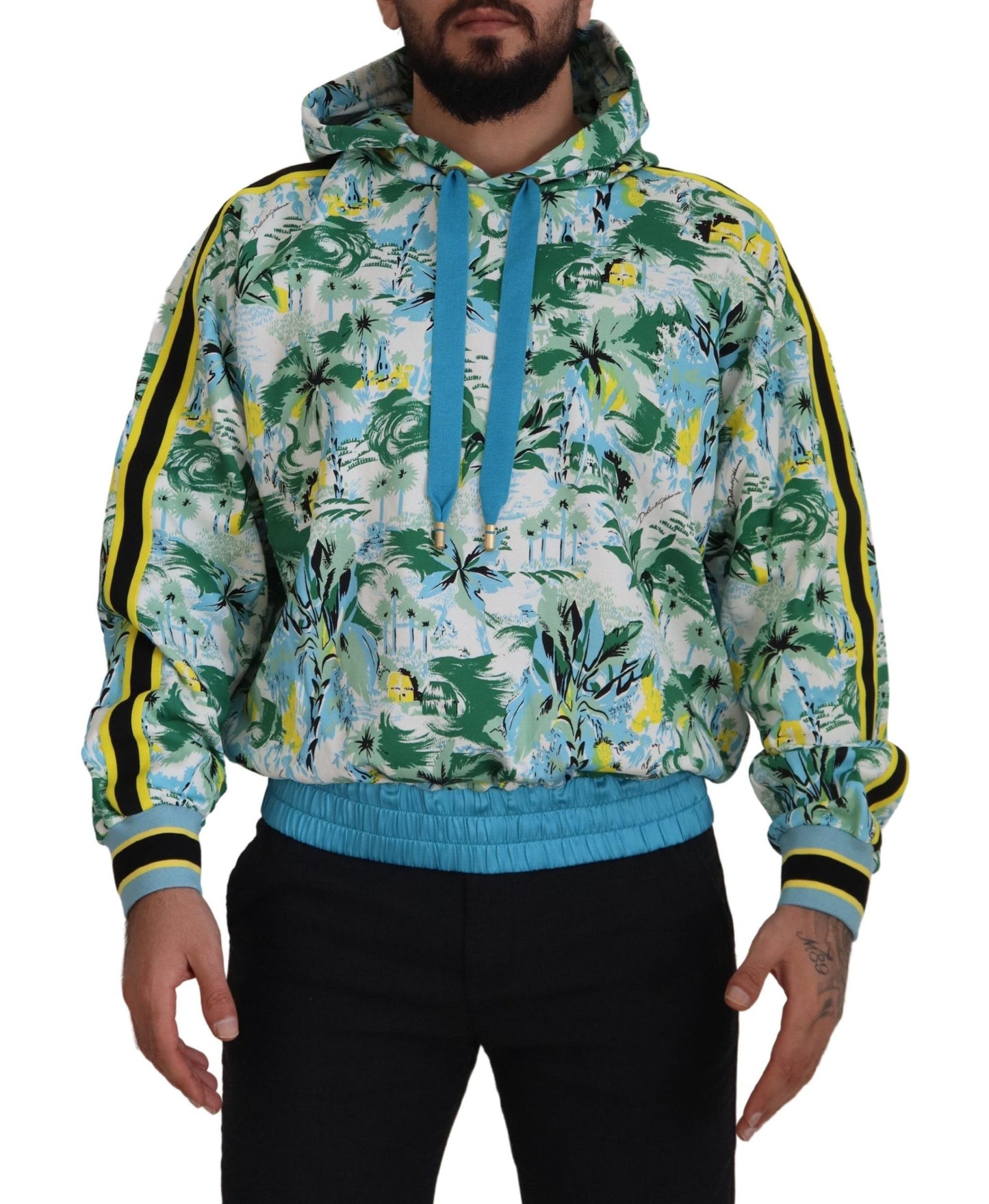 Multicolor Sweatshirt mit Kapuze aus Baumwolle Pullover