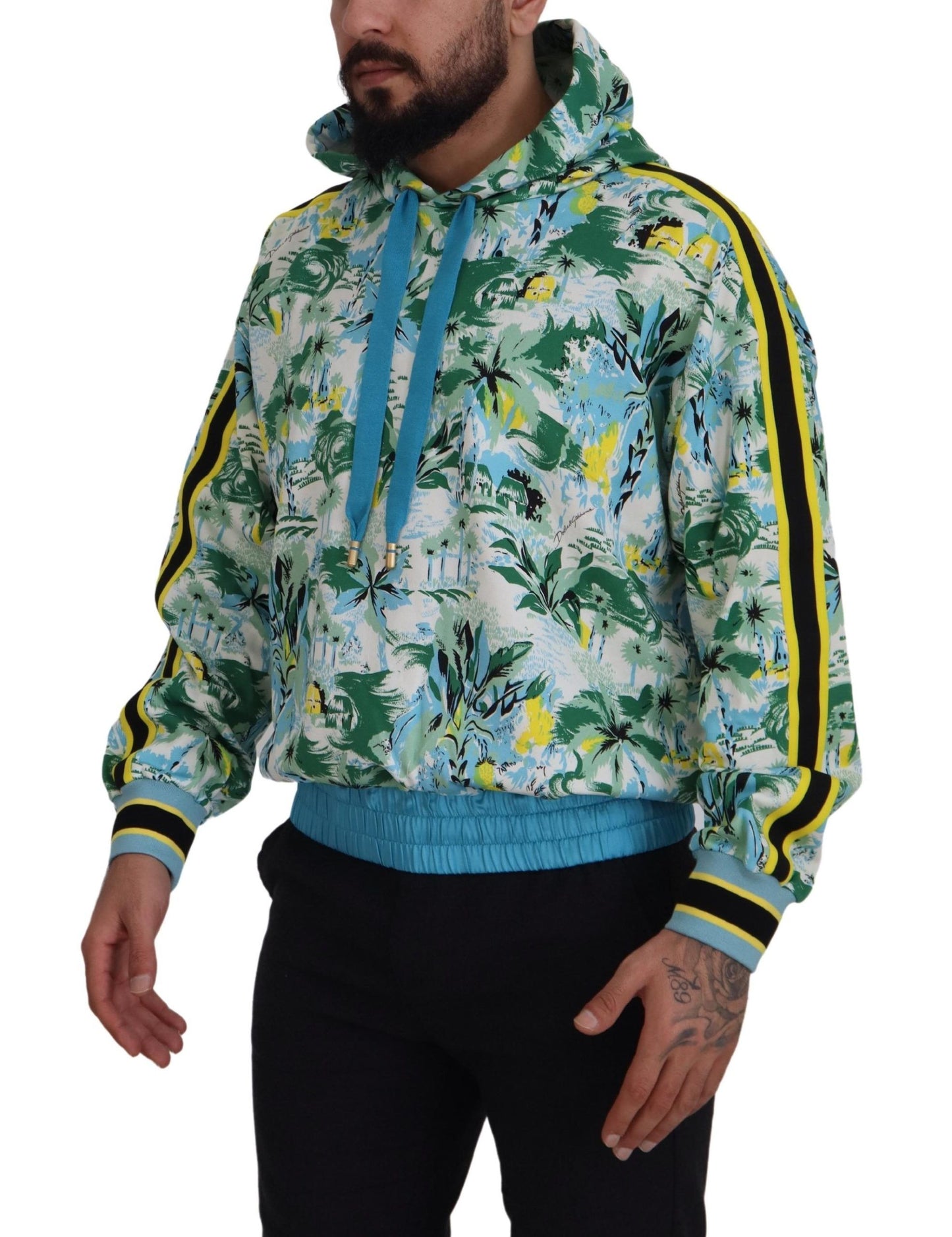 Multicolor Sweatshirt mit Kapuze aus Baumwolle Pullover