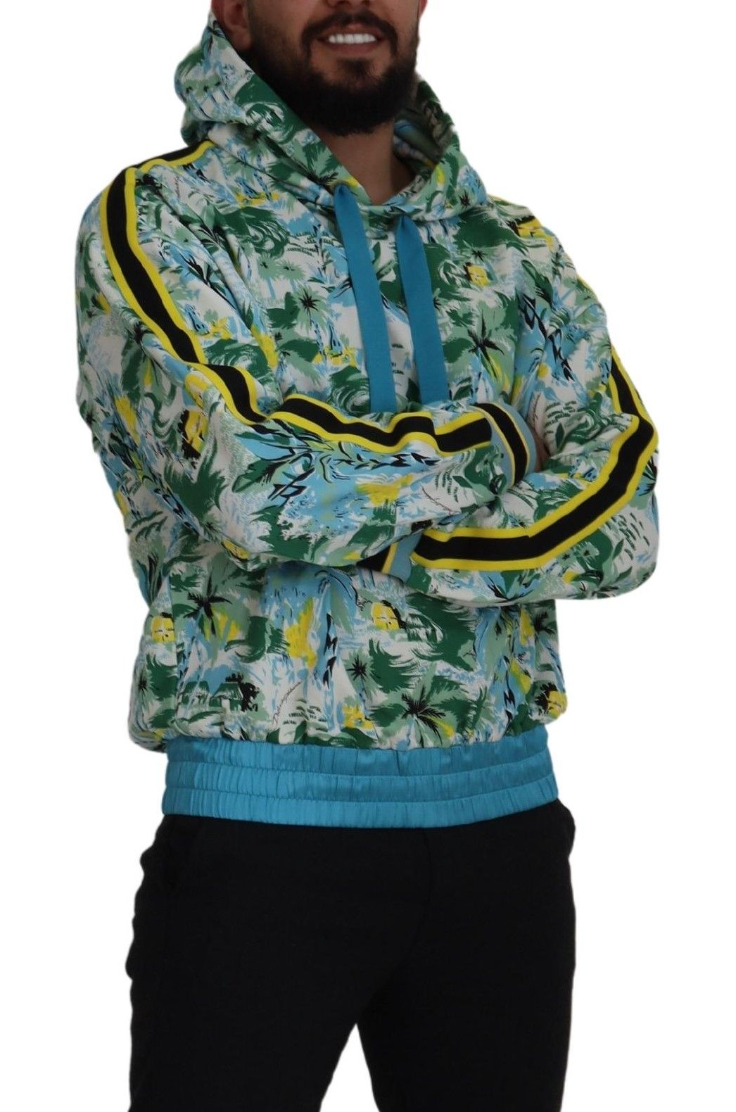 Multicolor Sweatshirt mit Kapuze aus Baumwolle Pullover