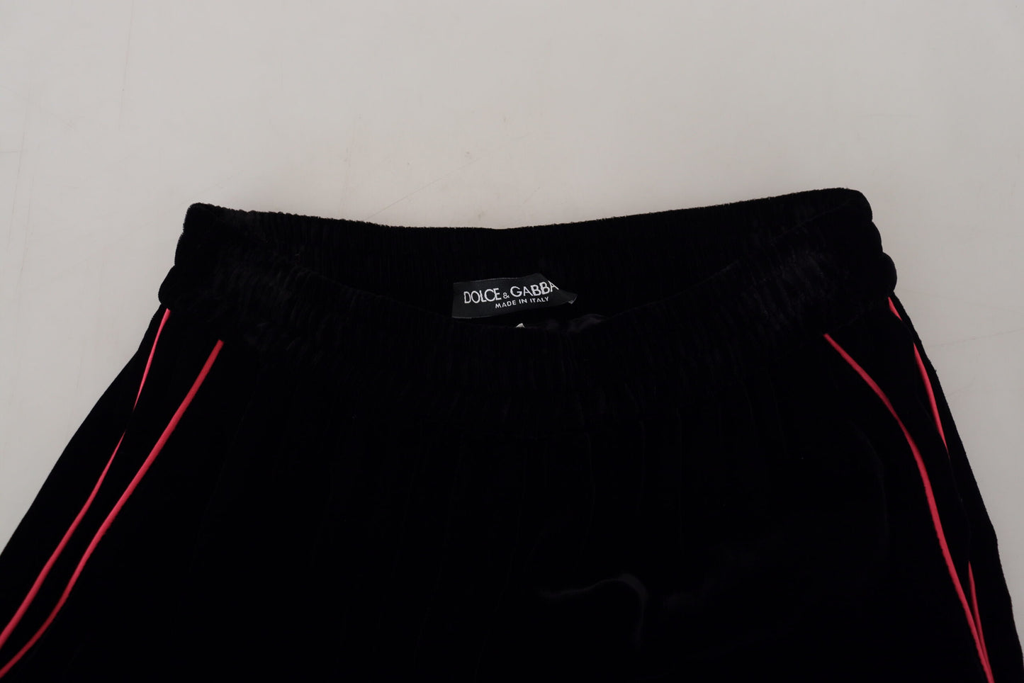Schwarze Samthose mit hoher Taille Hose