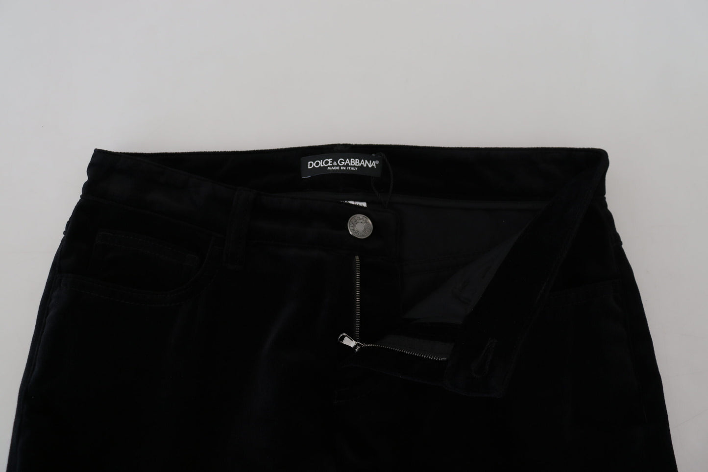 Schwarze Skinny Denim-Jeans aus Baumwolle mit mittlerer Taille