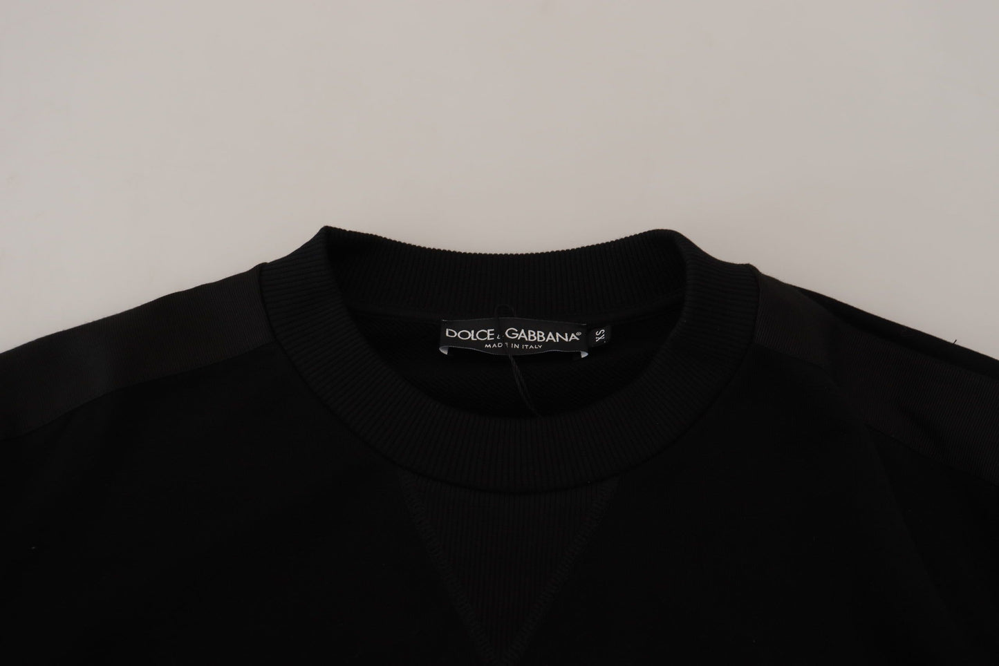 Schwarzes Baumwoll-Sweatshirt mit Rundhalsausschnitt Pullover