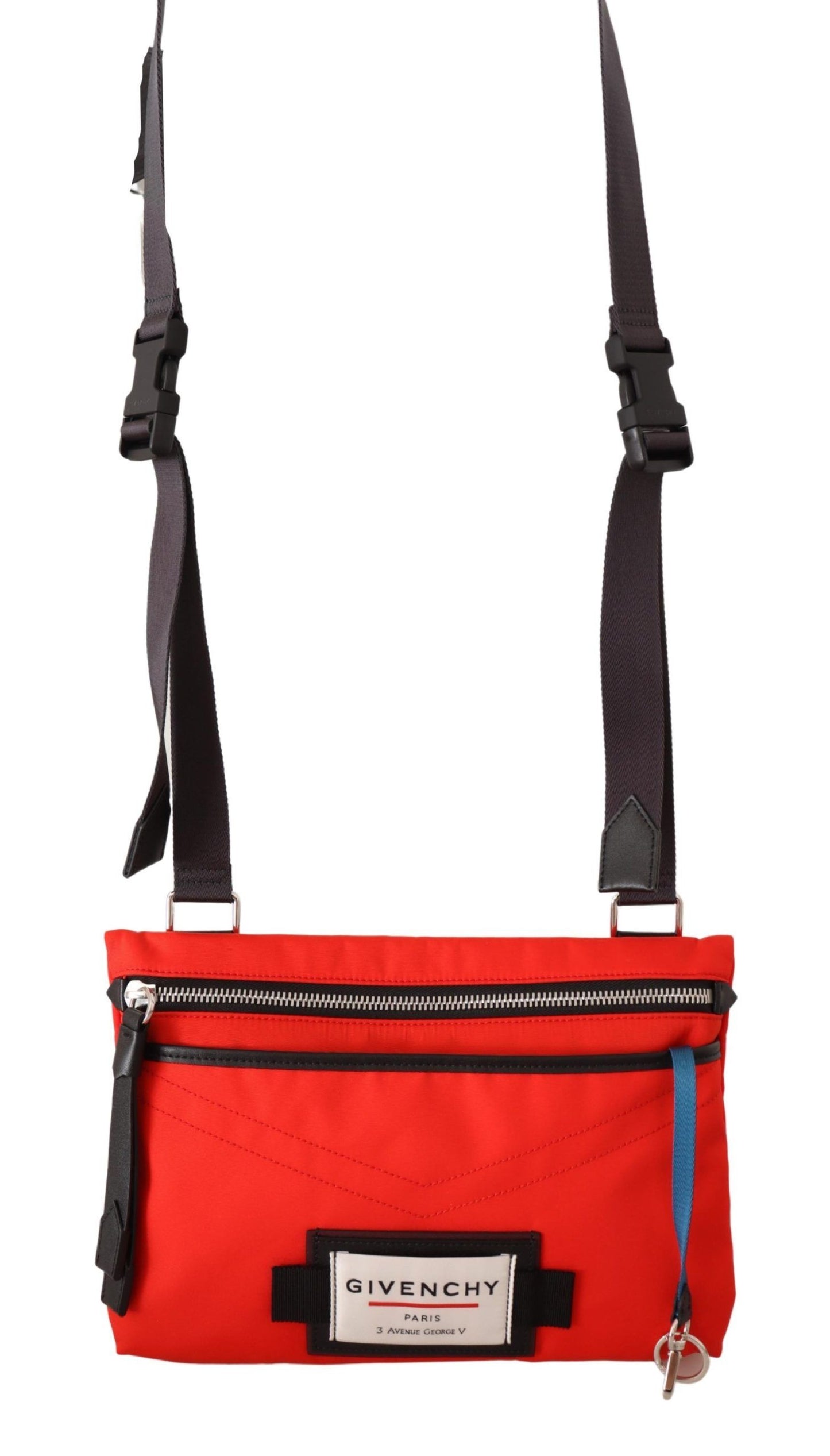 Rote flache Crossbody-Tasche aus Polyamid Downtown