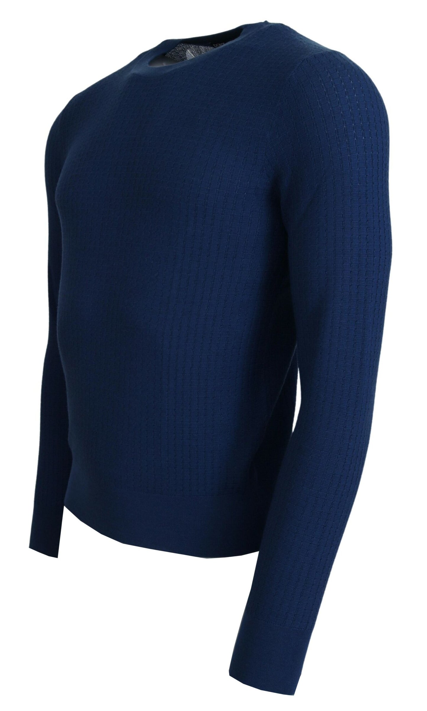 Blauer Kaschmirpullover mit Rundhalsausschnitt