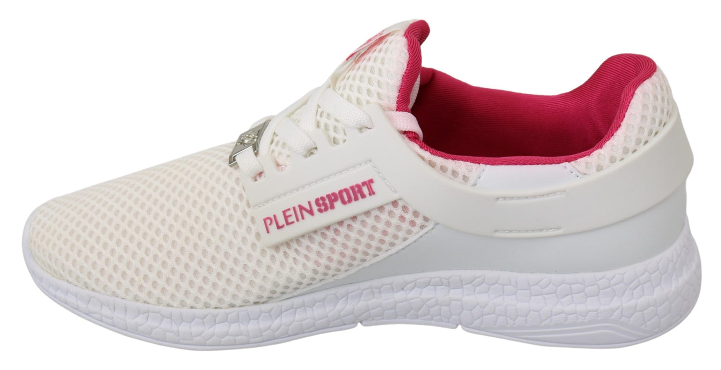 Weiß Rosa Polyester Becky Turnschuhe Schuhe