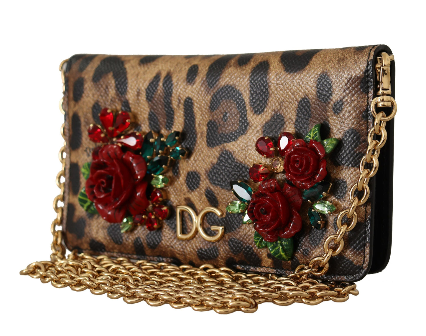 Brauner Leopard Kristall iPhone Tasche Wallet