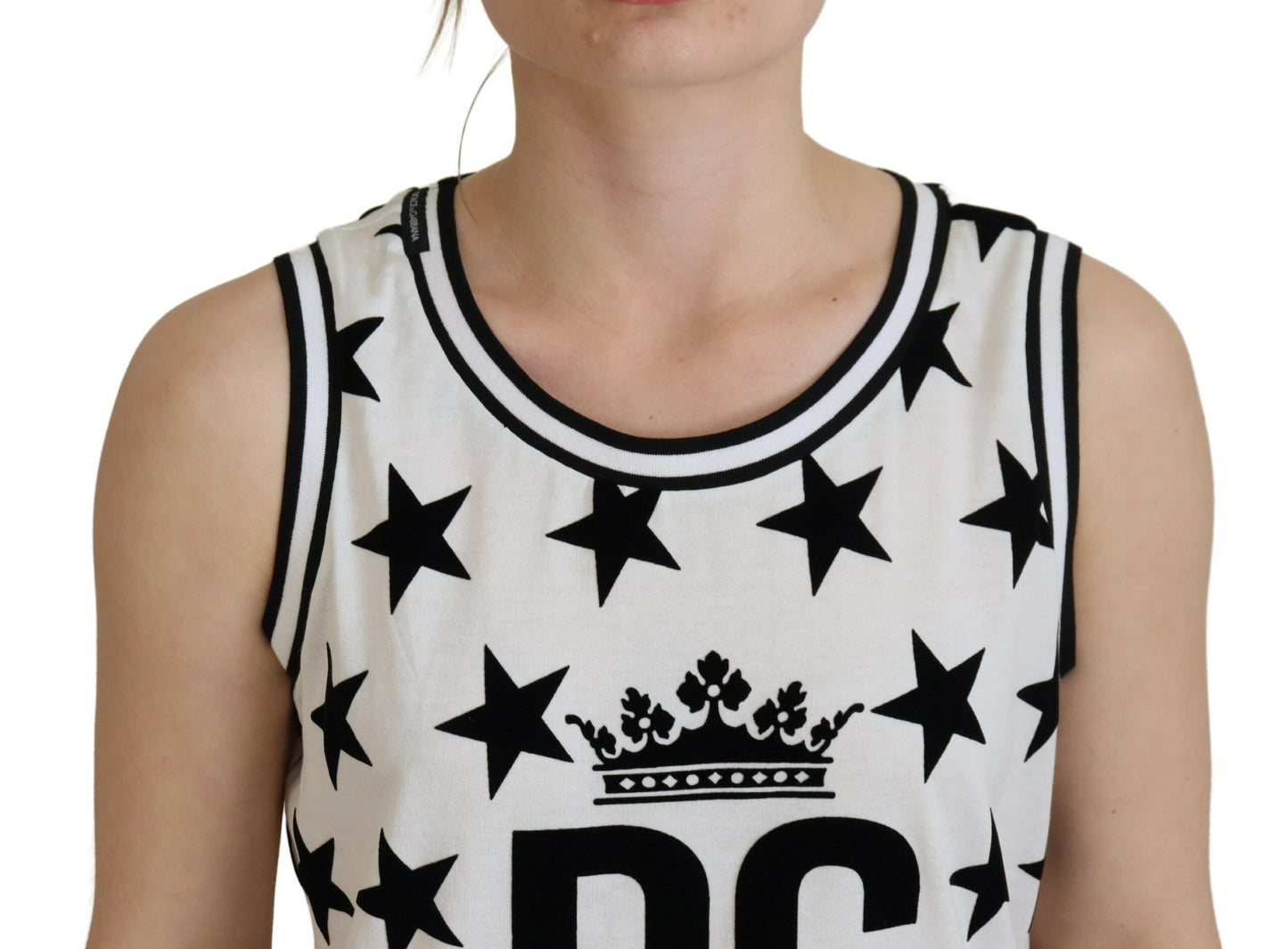 Weißes DG Crown Star Print Ärmelloses Tank-Top