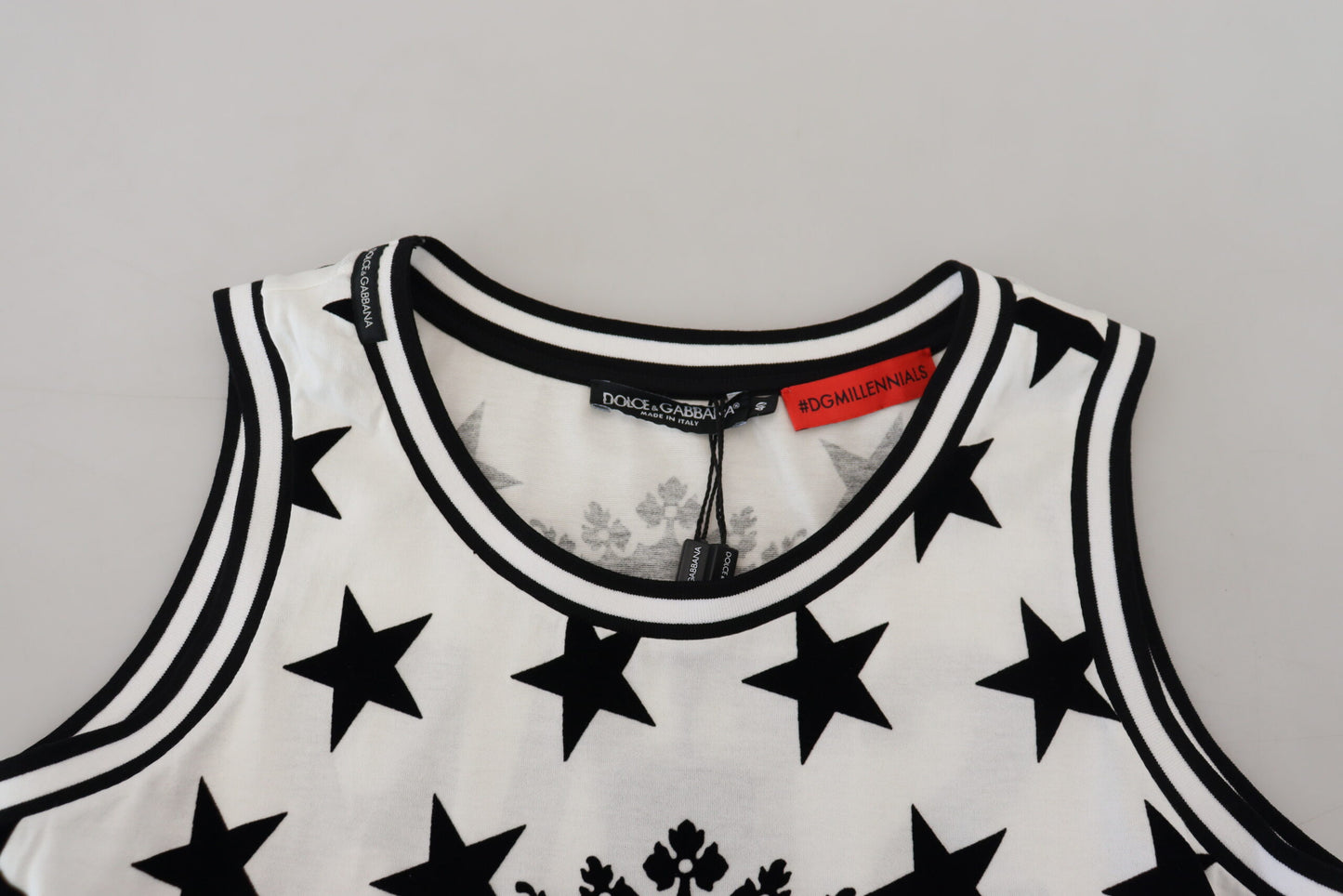 Weißes DG Crown Star Print Ärmelloses Tank-Top